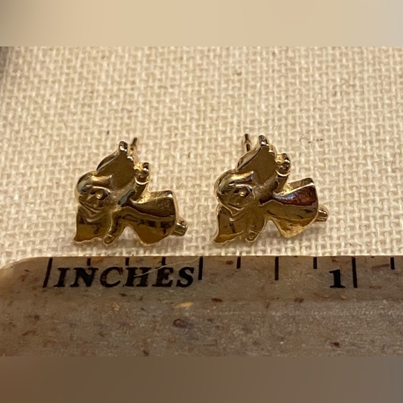 Retired James Avery 14k solid yellow gold Angel earrings - Picture 5 of 5